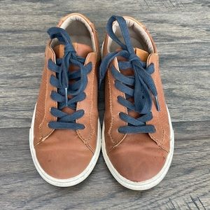 Nordstrom Dress Tennis Shoes - Tan with Navy Laces